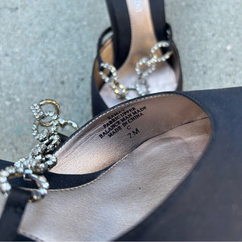Vintage‎ Enzo Angiolini Satin Rhinestone Mule - Picture 11 of 16